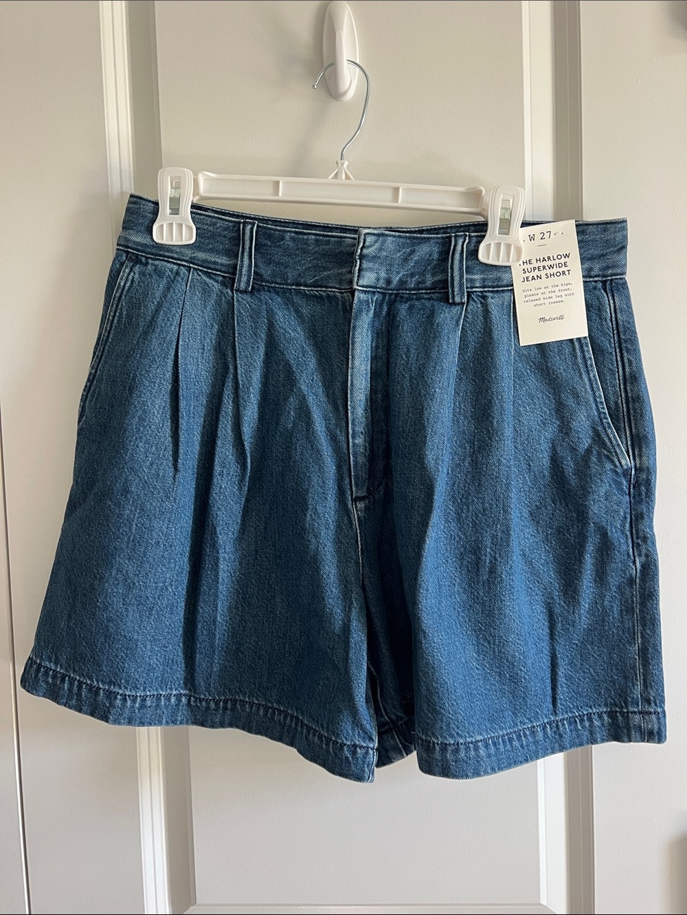 NWT Madewell Harlow super wide Denim shorts Sz27 RUNS LARGE